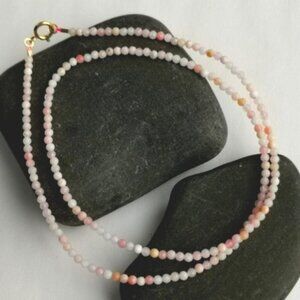 Pink Opal faceted bead  necklace 🆕